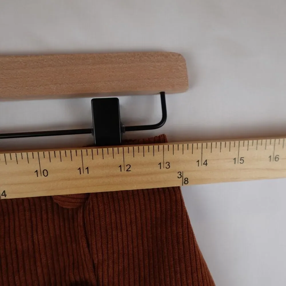 Fashion On Earth Corduroy Skirt Women's Size Small Brown Button Mini Fall Y2K